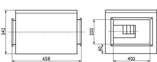 Вентилятор в шумоизолированном корпусе IRE 40x20 E1 для прямоугольных каналов